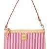 DOONEY & BOURKE DB RED AND WHITE STRIPE LARGE SLIM WRSITLET CLUTCH BAG