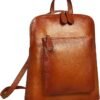 Heshe Women’s Vintage Leather Backpack Casual Daypack for Ladies and Girls